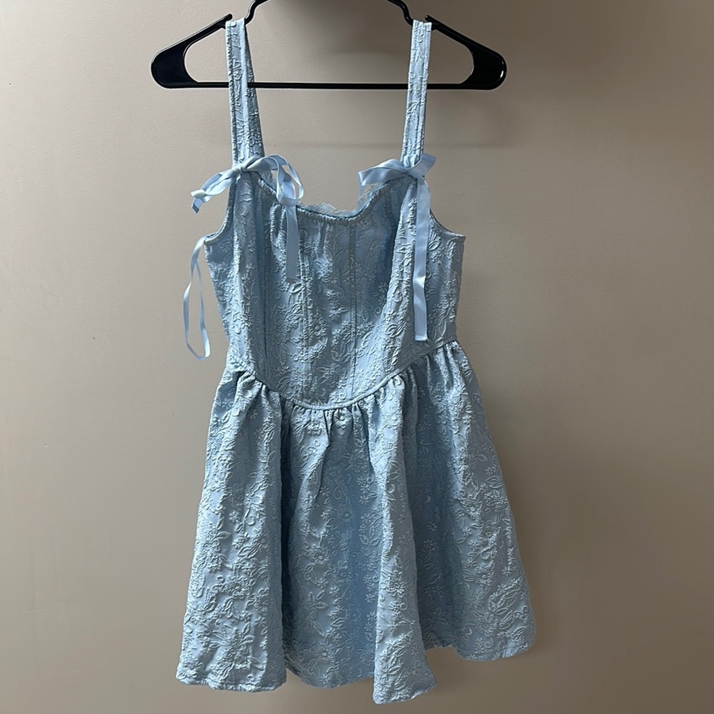 Trixxi Blue Sleeveless Spaghetti Strap Sundress